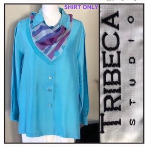 EUC WOMENS VINTAGE BUTTON DOWN SILK SHIRT